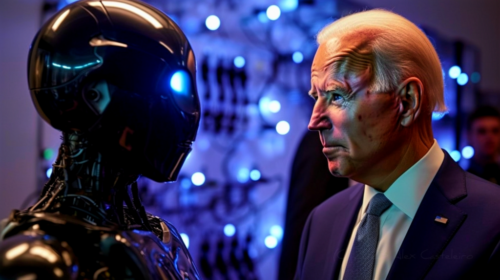 Imagine President Joe Biden meeting with Artificial Intelligence