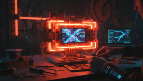 DIY Cyberpunk Glitch Lamp with OLED Screen — Open-Source Build & Tutorial