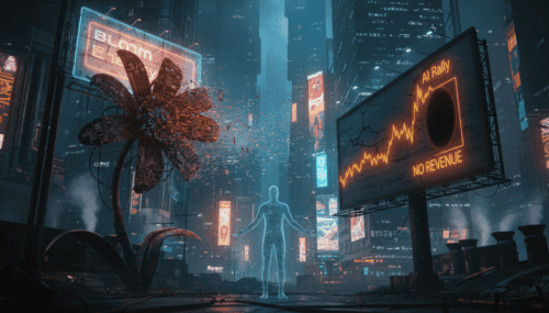 AI-driven market decline with no revenue growth in Bloom Energy's rally.