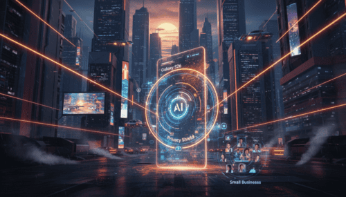 AI technology on Galaxy S26 enhances privacy and security for small businesses.