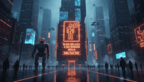 AI replacing workers in urban environments.