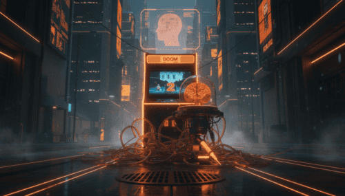 AI and gaming technology in a high-tech digital environment.