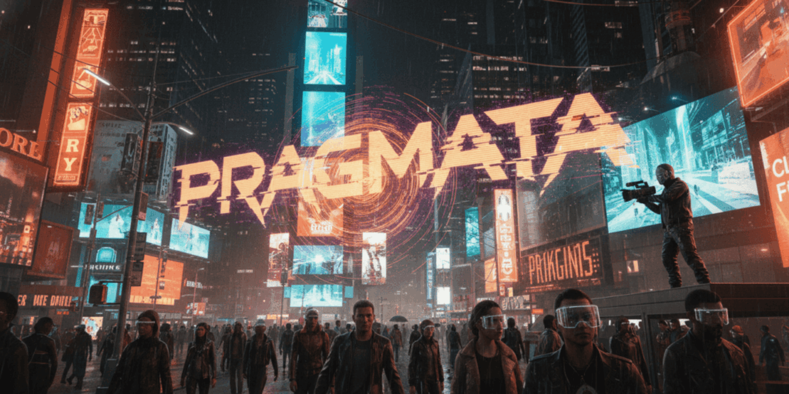 Futuristic AI-generated cityscape in Times Square with digital displays.