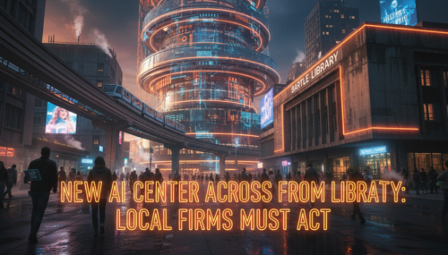 AI center building with futuristic design in an urban setting.