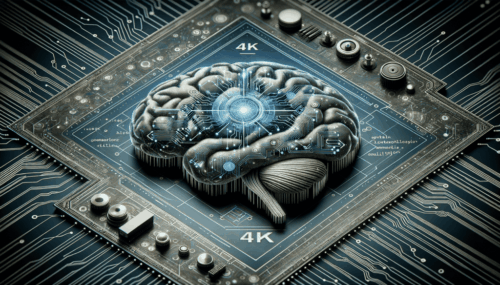 Digital brain illustration on a computer processor representing AI technology.