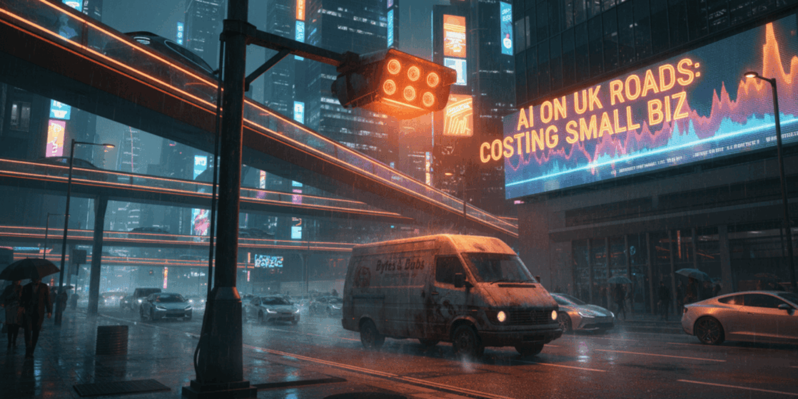 AI cameras on UK roads monitoring traffic and affecting small business expenses.