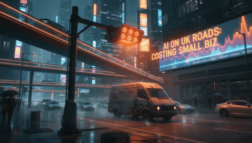 AI cameras on UK roads monitoring traffic and affecting small business expenses.