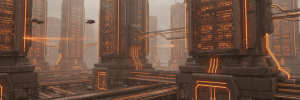 AI data centers, futuristic city, digital infrastructure, high-tech, neon lighting.